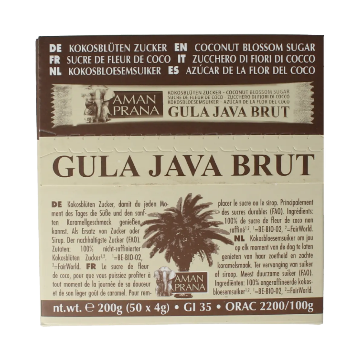 Online Amanprana Gula java brut stick 50 x 4 gram bio