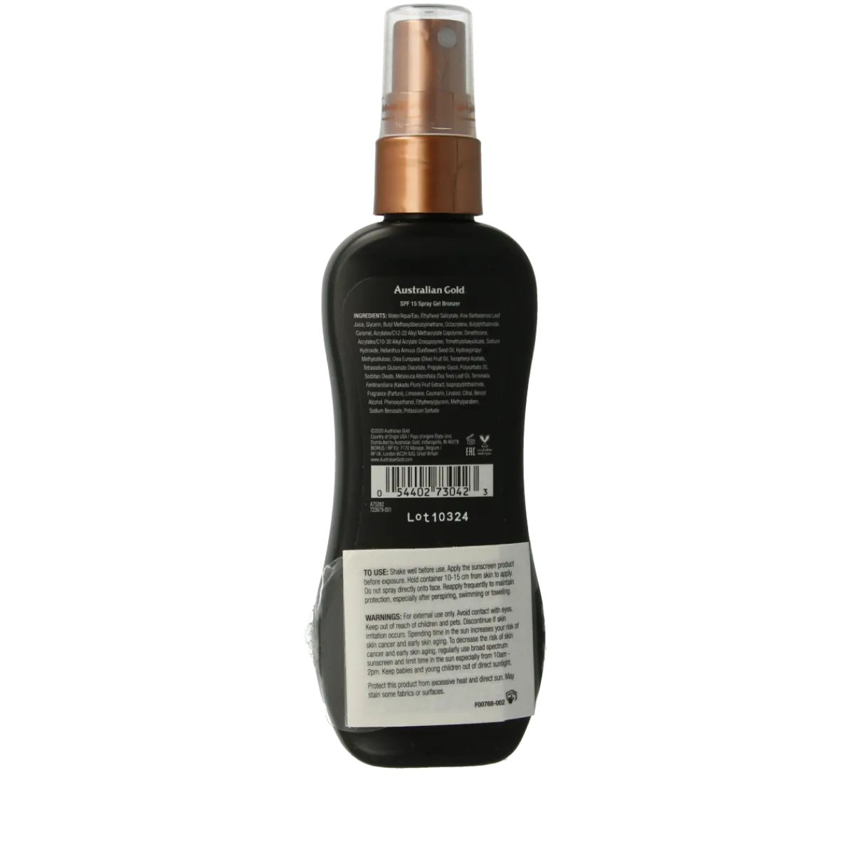 Outlet Australian Gold Spray gel met bronzer SPF15