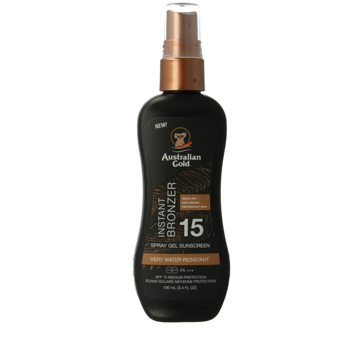 Outlet Australian Gold Spray gel met bronzer SPF15