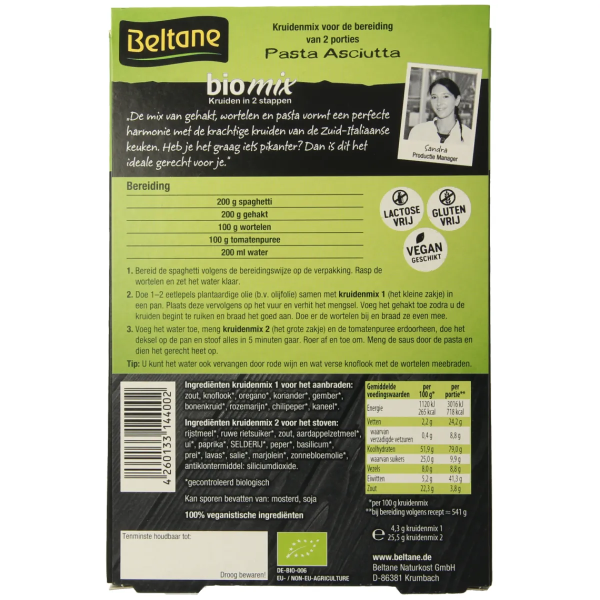 Best Beltane Asciutta Siciliaanse spaghetti schotel mix bio