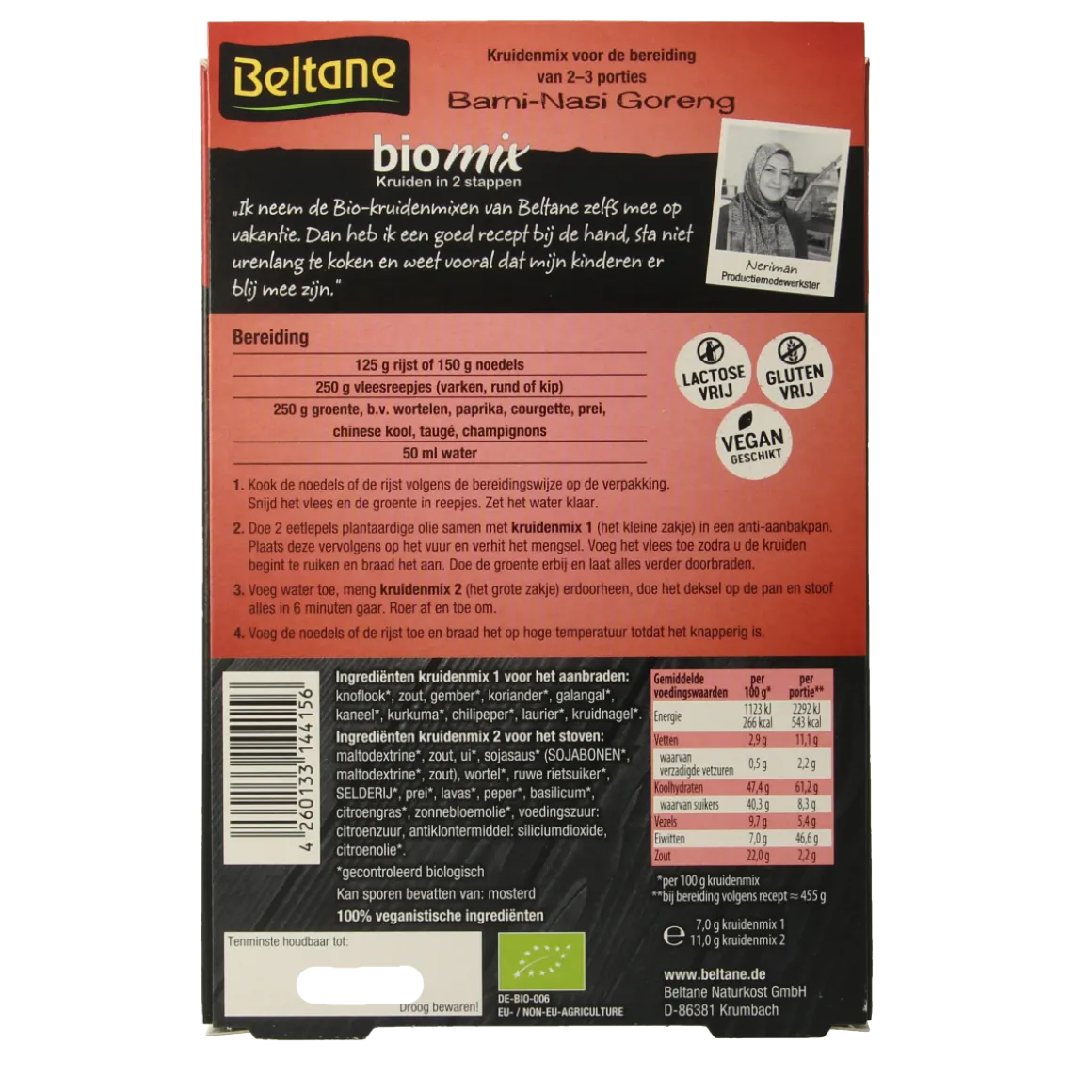 Beltane Bami & nasi goreng kruiden bio