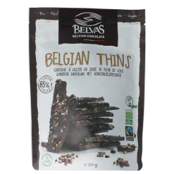 Outlet Belvas Thins dark 85% met kokosbloesemsuiker bio