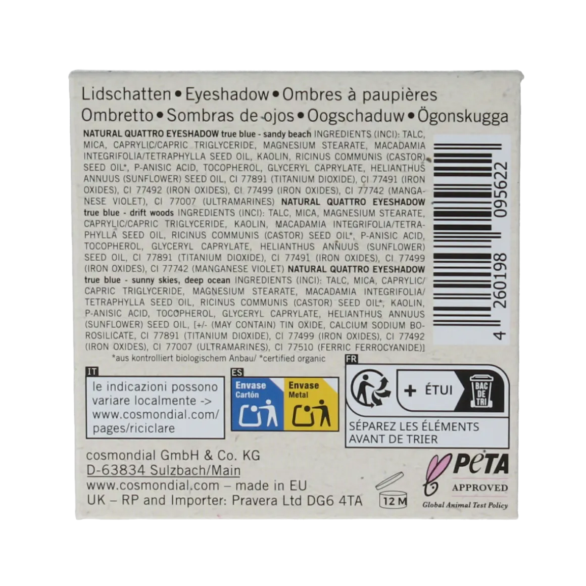 Benecos natural beauty Benecos - Oogschaduw Quatro True Blue