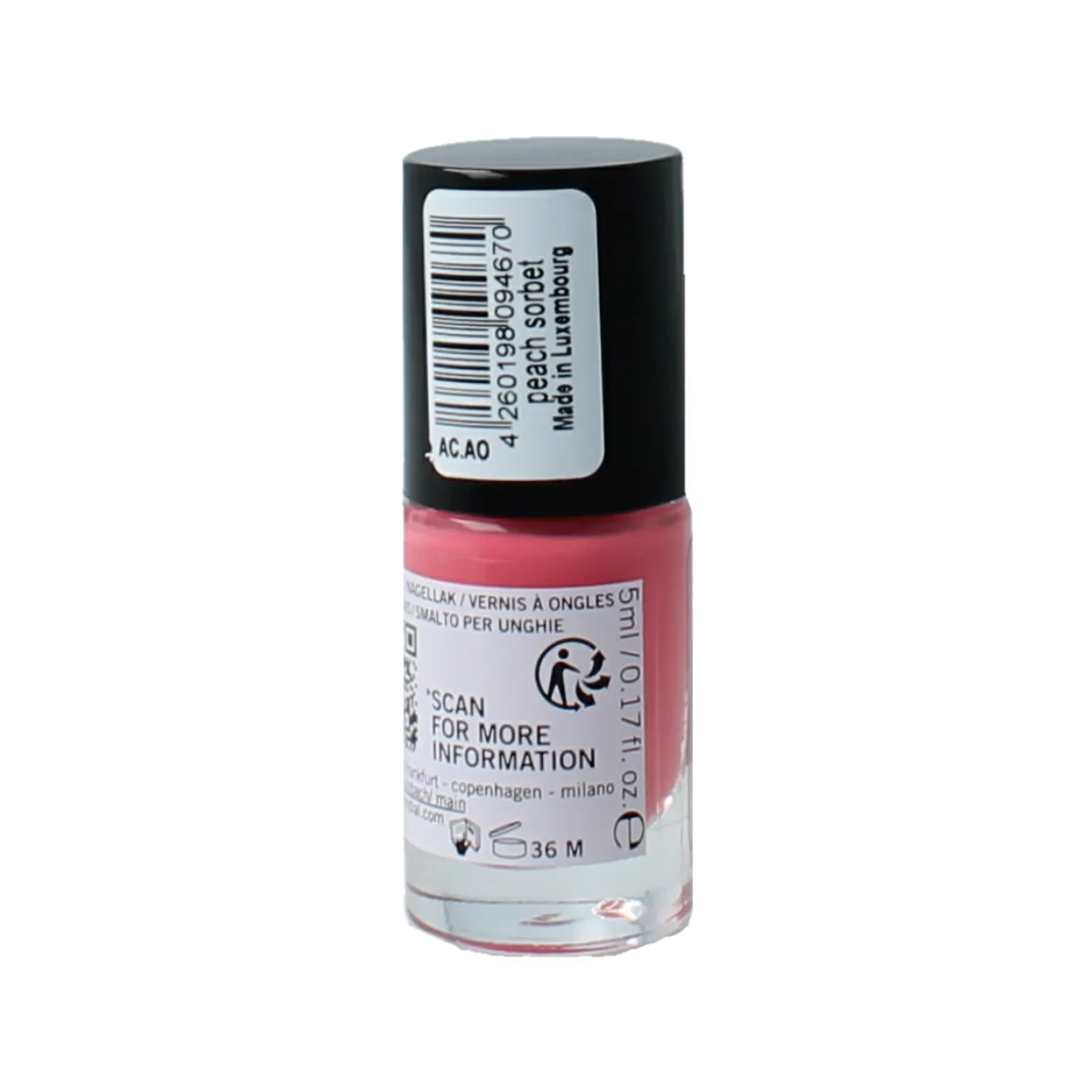 Benecos natural beauty Vegan nail polish peach sorbet 20-free plantbased