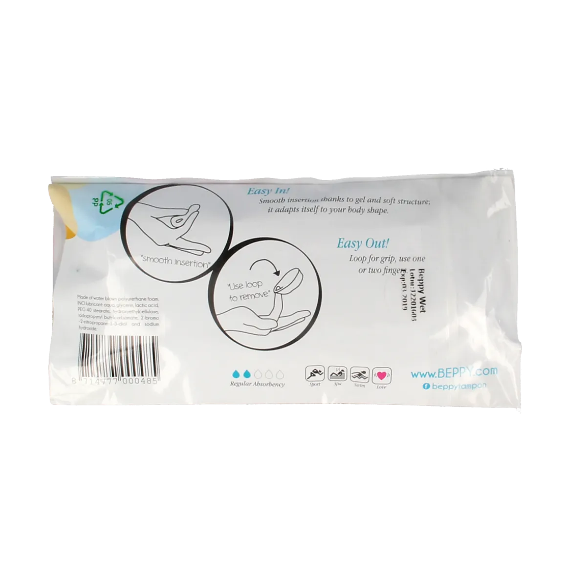Beppy Soft+ comfort tampons wet