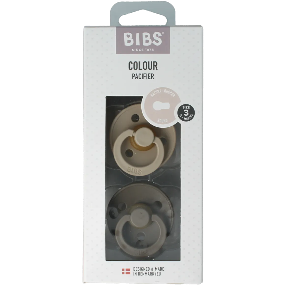 Bibs Fopspeen maat 3 vanilla/dark oak 2 pack