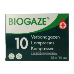 Biogaze Verbandgaas/kompres 10 x 10cm
