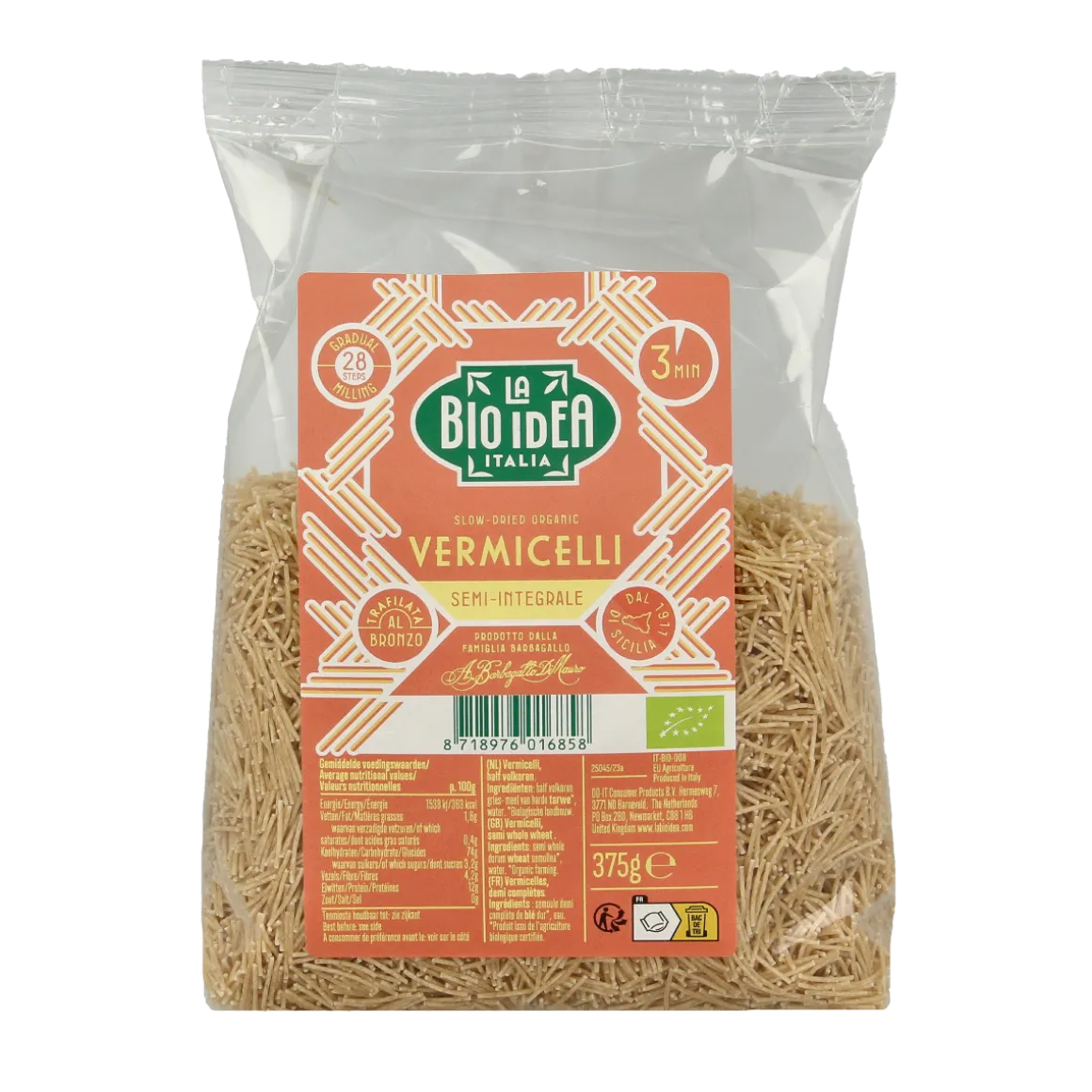 Bioidea Vermicelli half volkoren bio