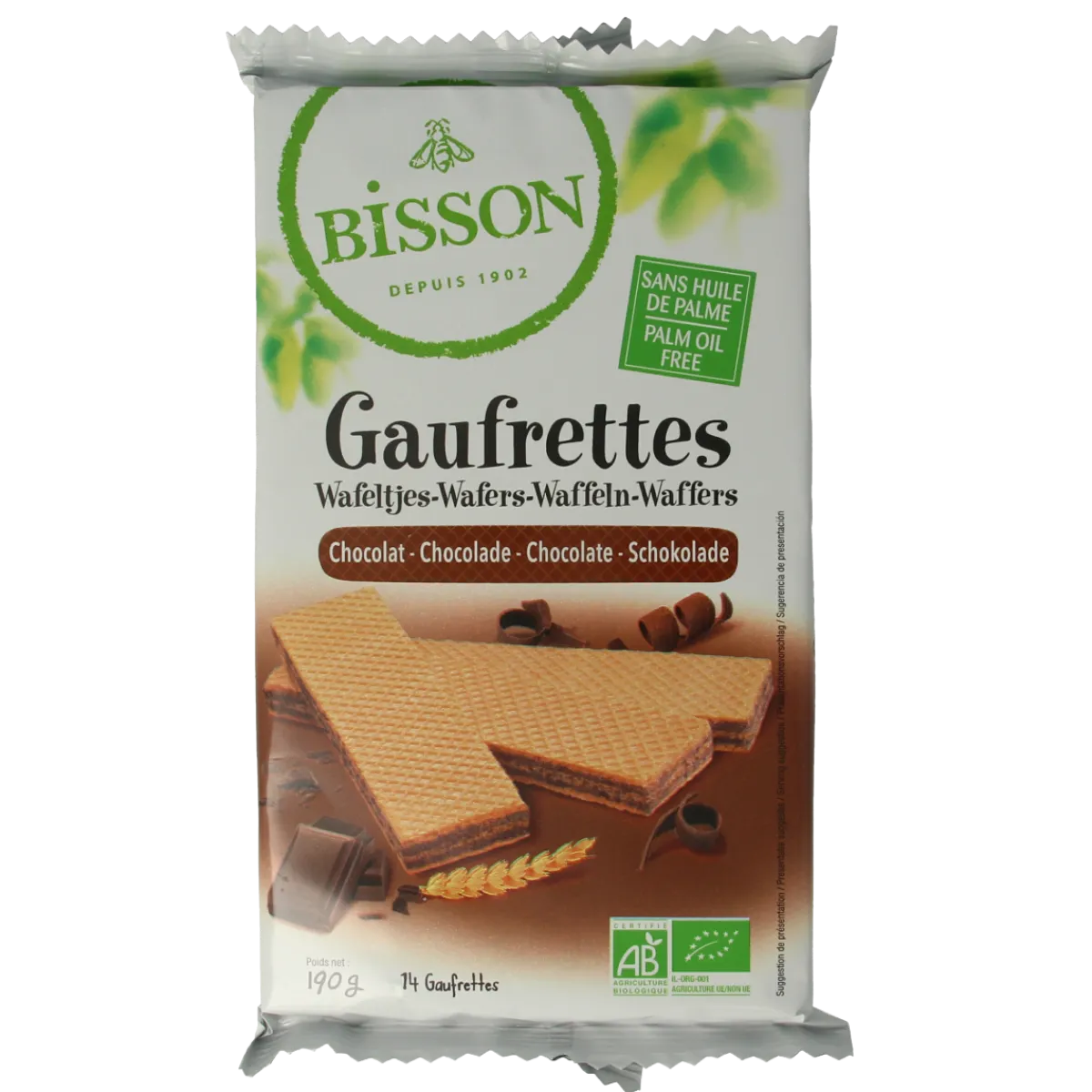 Bisson Chocolade wafels gaufrettes bio