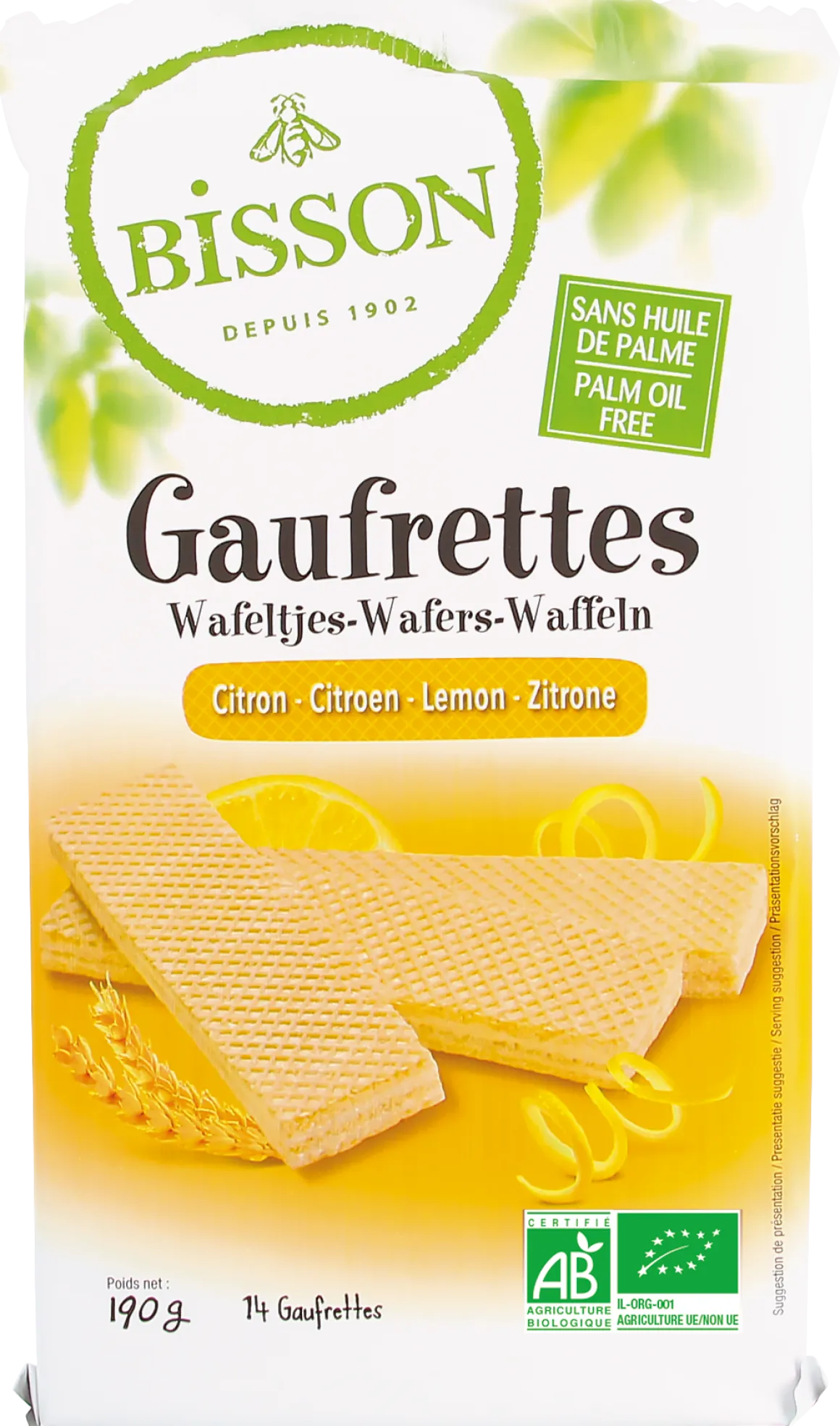 Bisson Citroen wafels gaufrettes bio