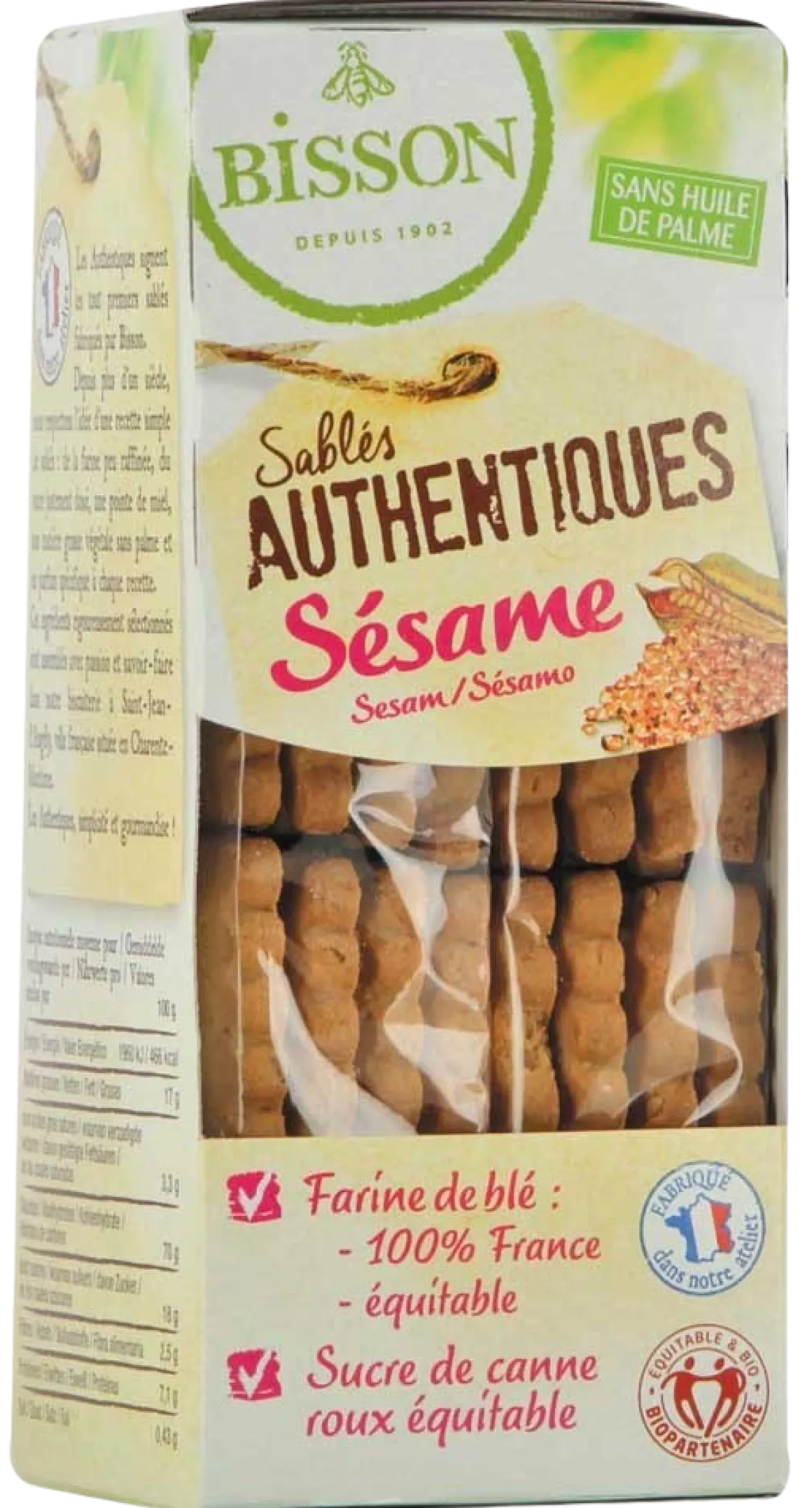 Bisson Zandkoekjes sesam authentiek bio