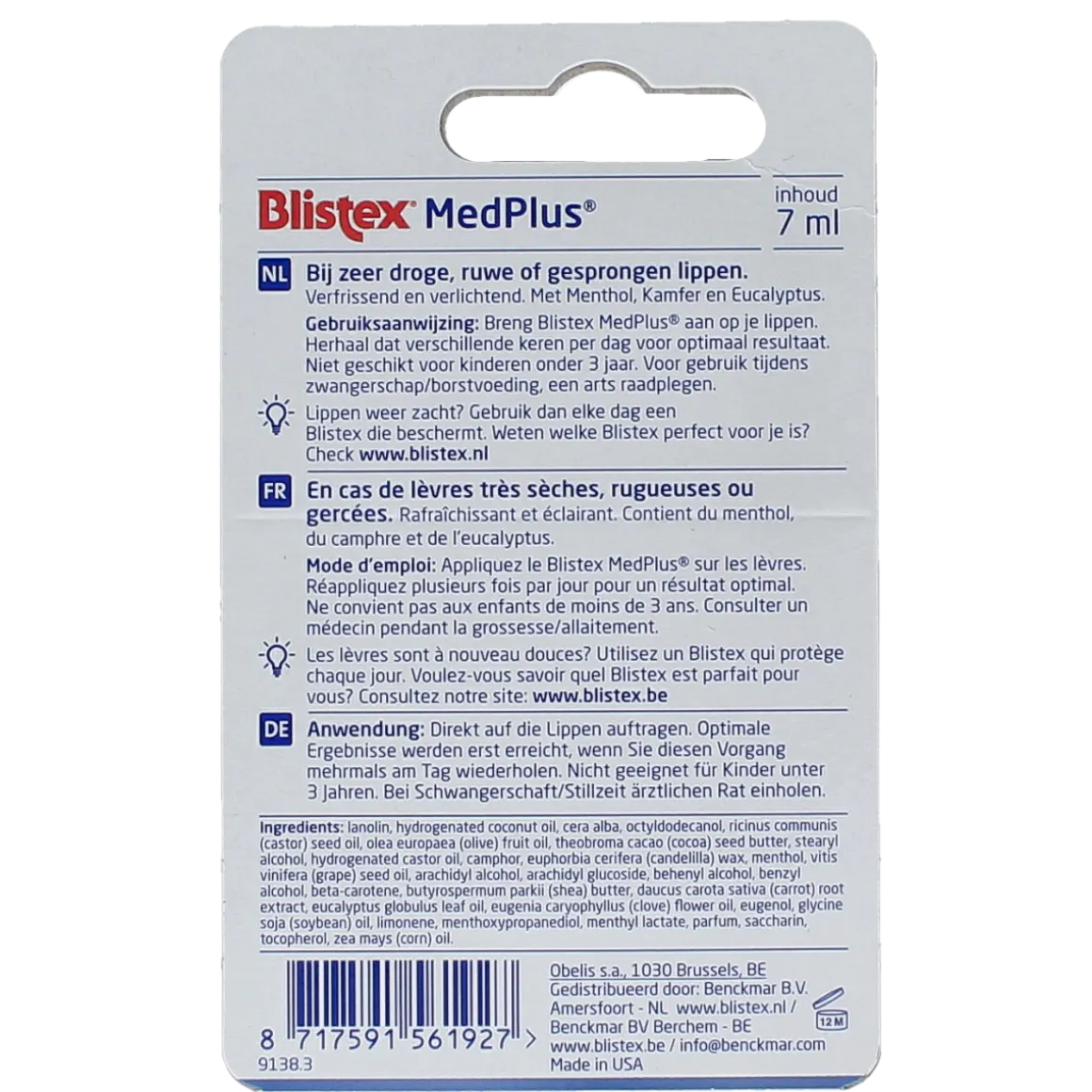 Blistex Lippenbalsem med plus potje hang