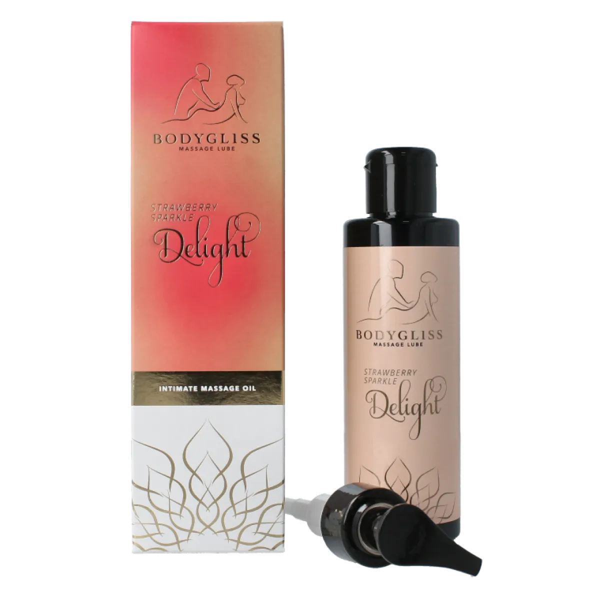 New Bodygliss Silky soft massageolie champagne strawberry