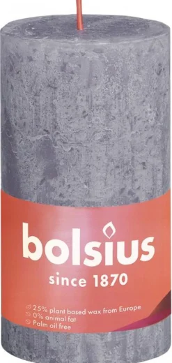 Discount Bolsius Rustiekkaars shine 130/68 frosted lavender