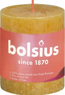 Bolsius Rustiekkaars shine 80/68 honeycomb yellow