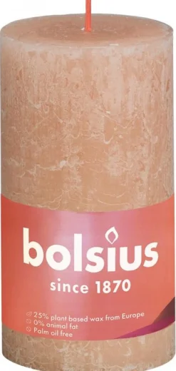 Bolsius Rustiekkaars shine 130/68 misty pink