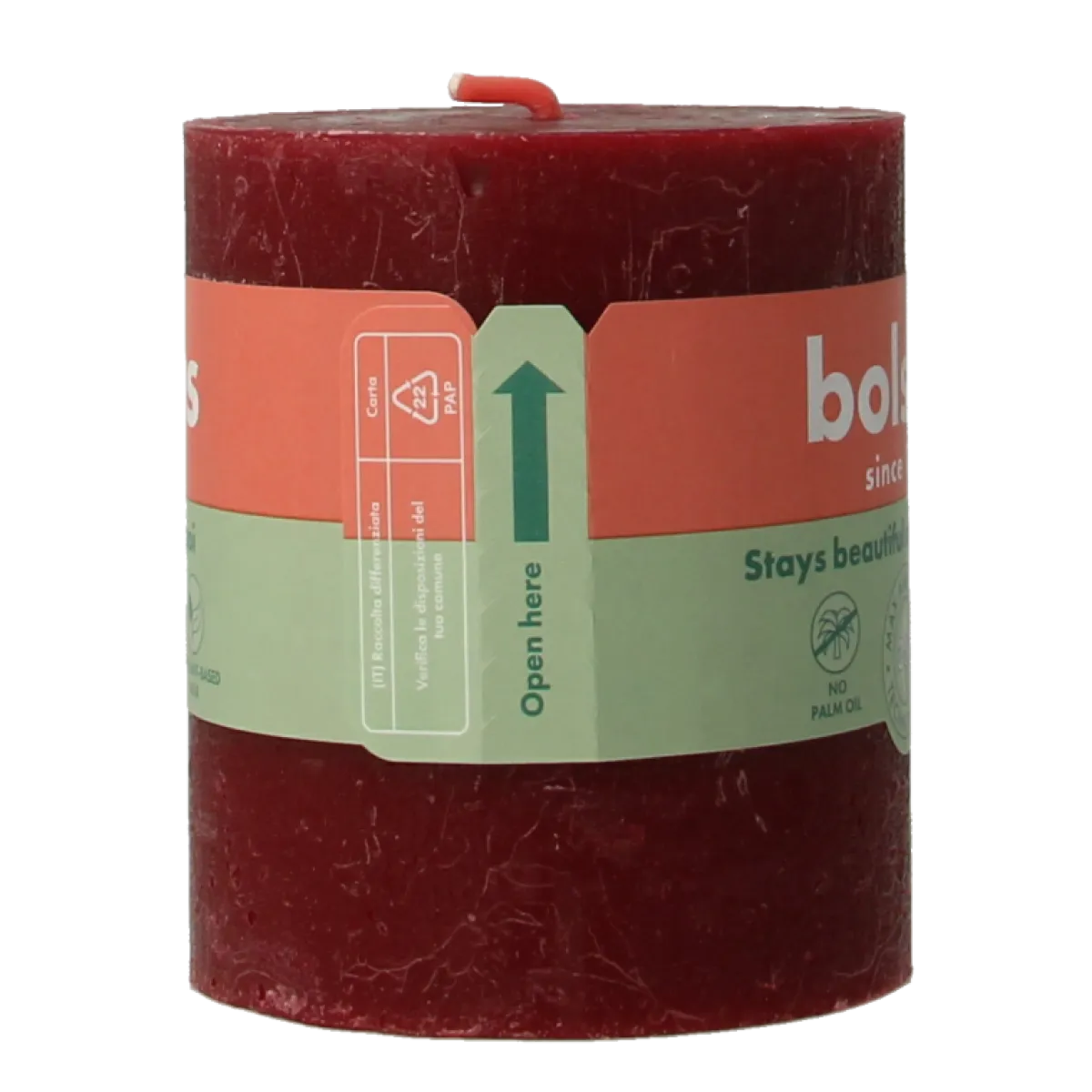 Hot Bolsius Rustiekkaars shine 80/68 velvet red