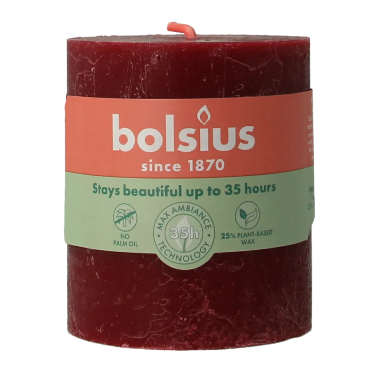 Hot Bolsius Rustiekkaars shine 80/68 velvet red