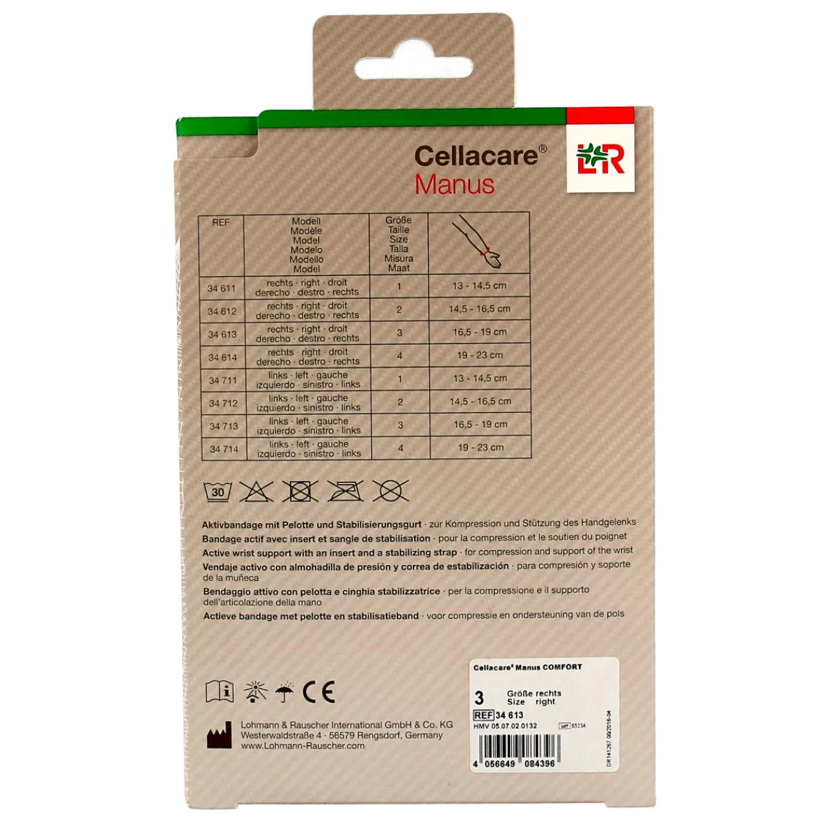 Hot Cellacare Manus comfort polsbandage rechts maat 3