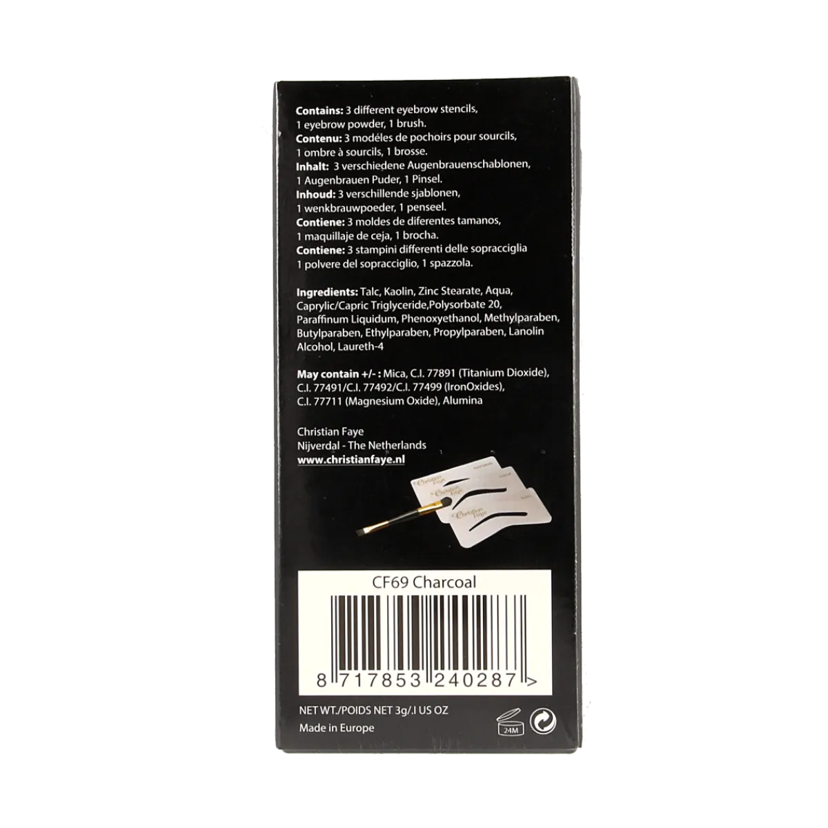 Christian Faye Eyebrow charcoal