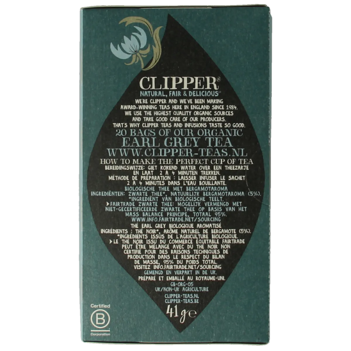 Sale Clipper Earl grey tea bio