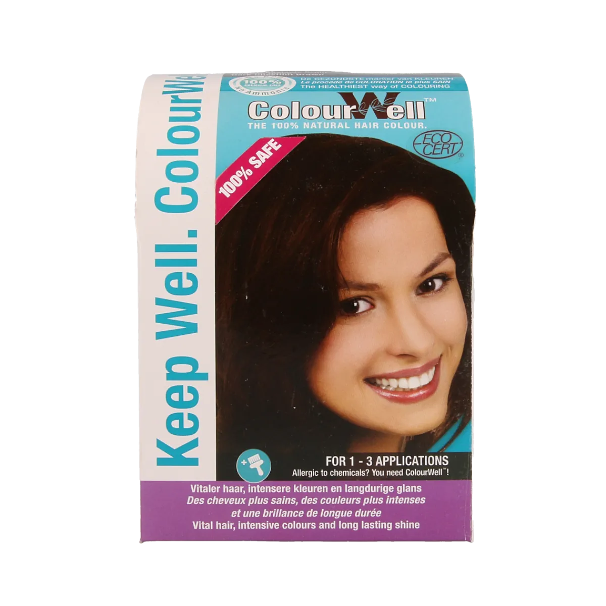 Discount Colourwell 100% Natuurlijke haarkleur donker kastanje bruin