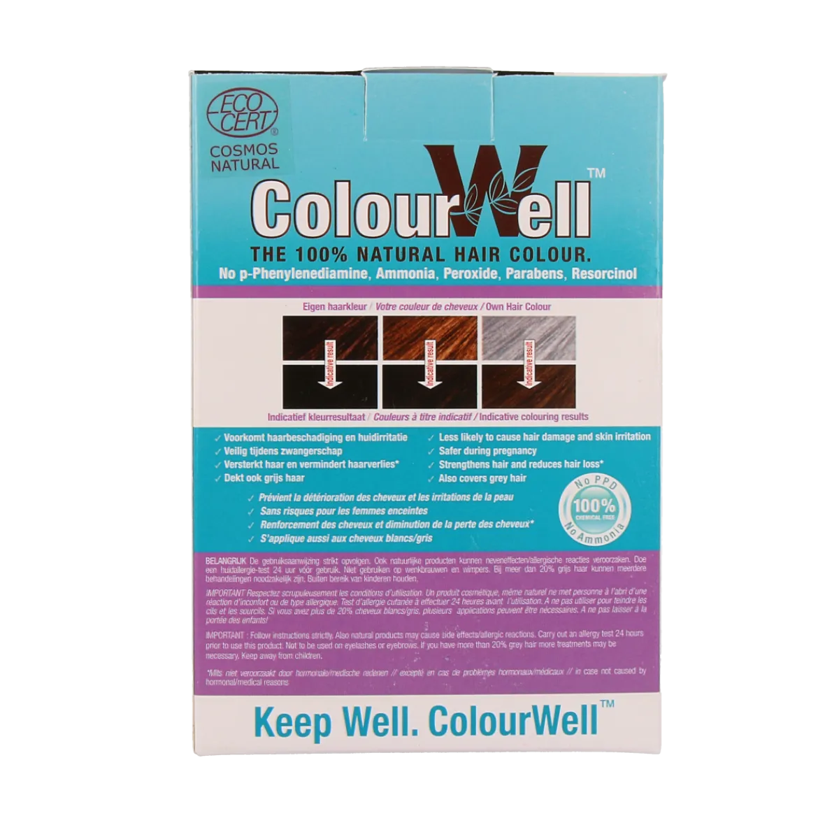 Discount Colourwell 100% Natuurlijke haarkleur donker kastanje bruin