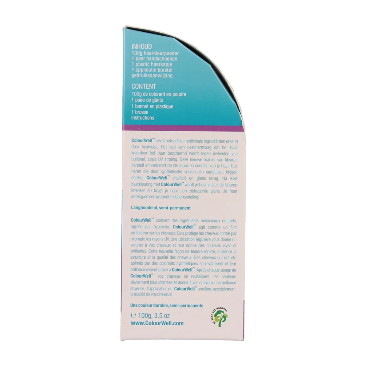 Discount Colourwell 100% Natuurlijke haarkleur donker kastanje bruin