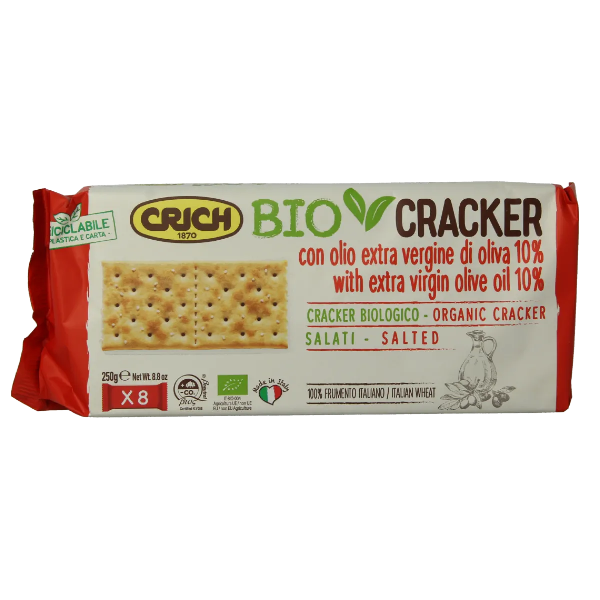 New Crich Crackers olijfolie met zout rood bio