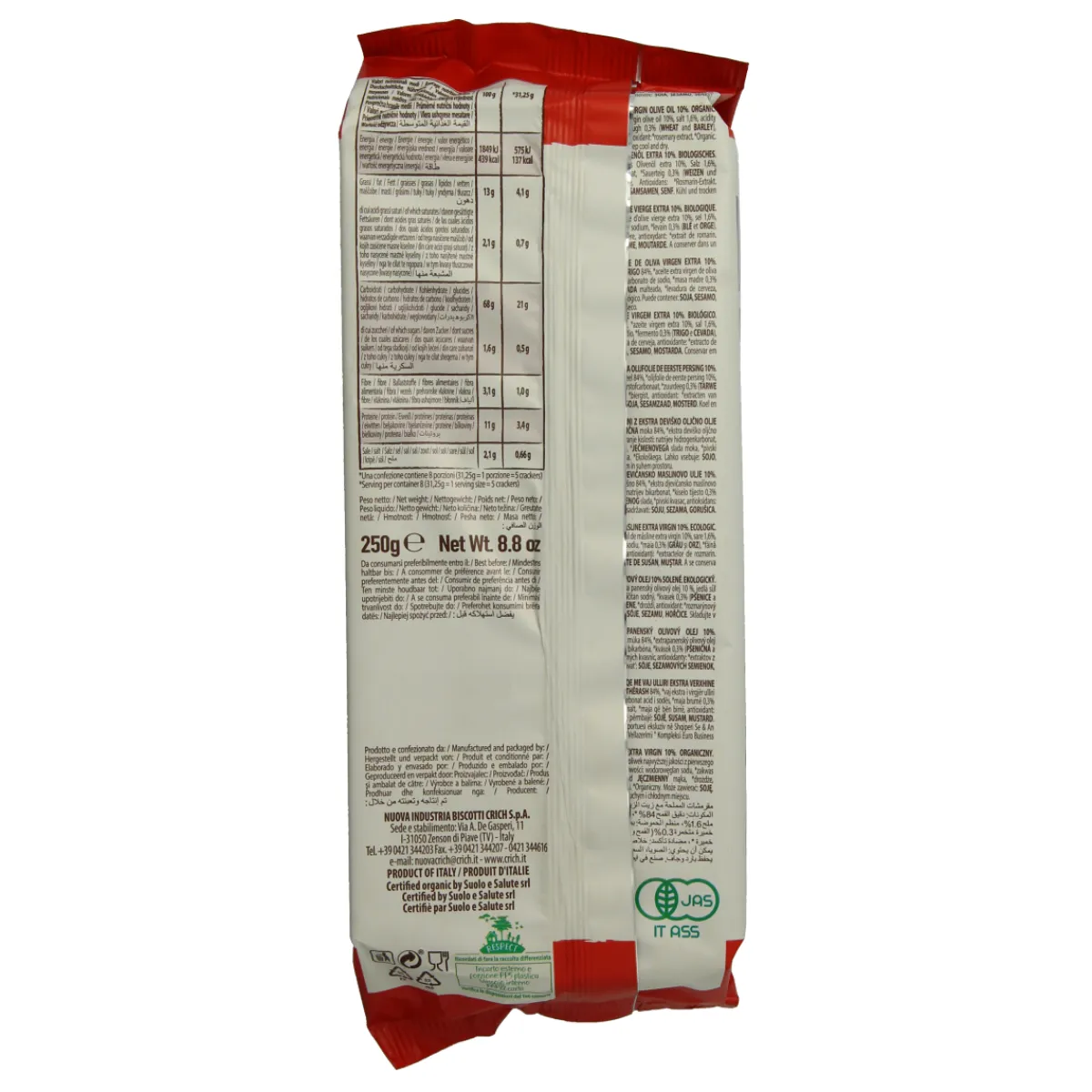New Crich Crackers olijfolie met zout rood bio