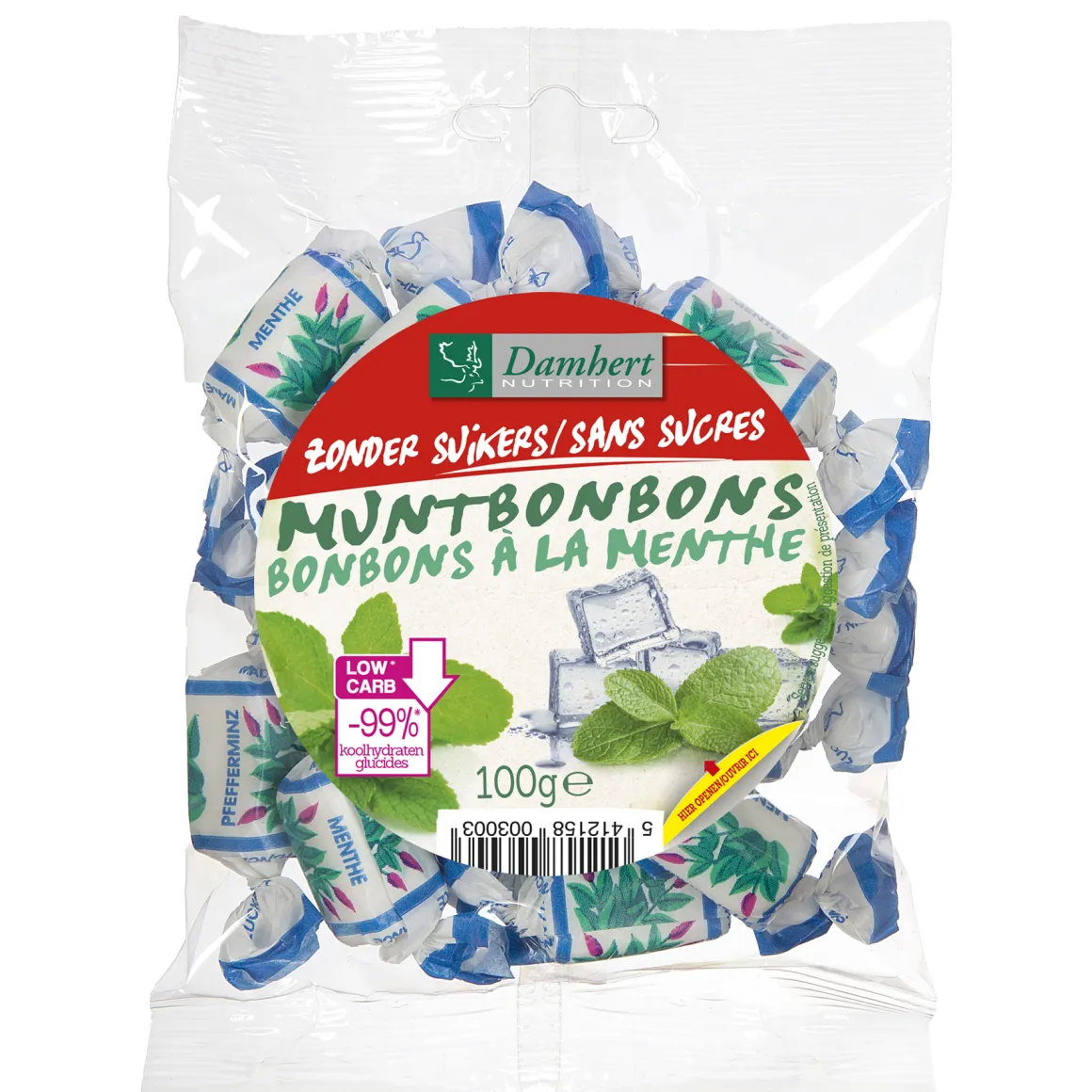 Damhert Muntbonbons zonder suiker