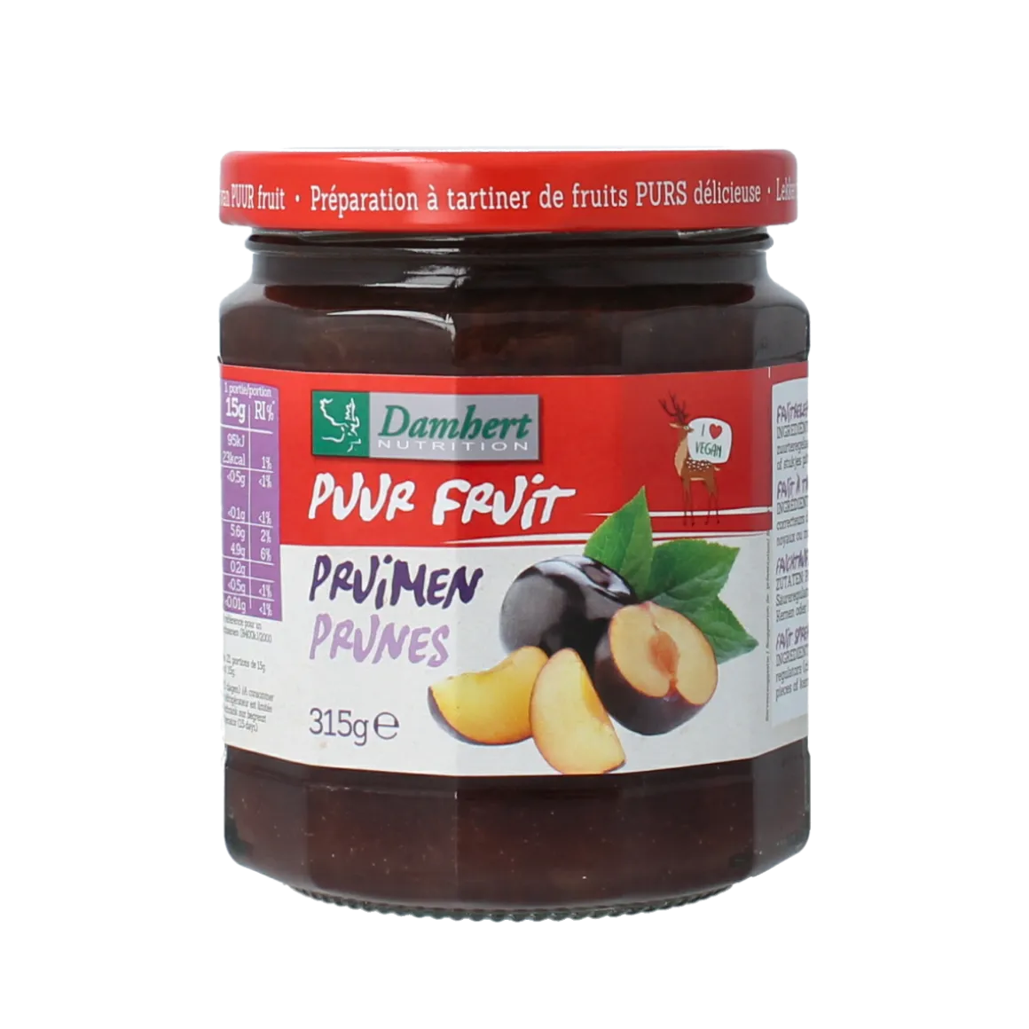 Damhert Puur fruit confituur pruimen