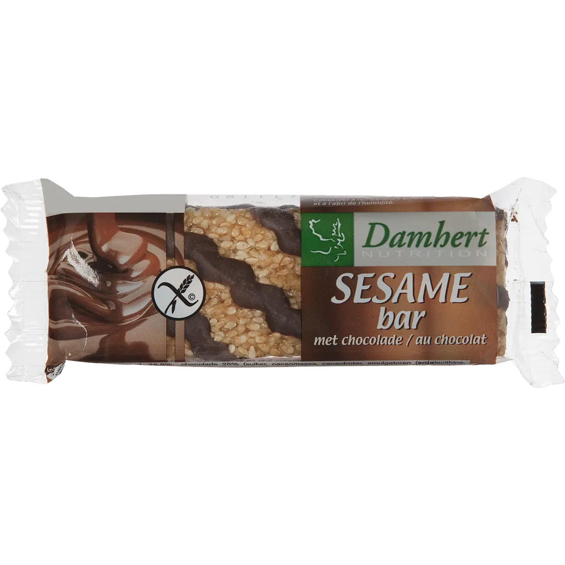 Damhert Sesambar chocolade glutenvrij