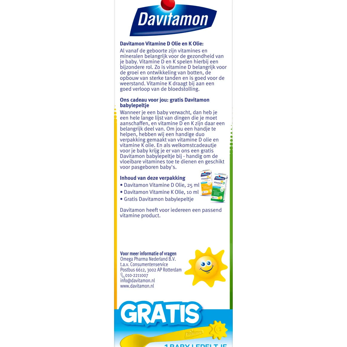 Davitamon Baby vitamine D & K 25mcg