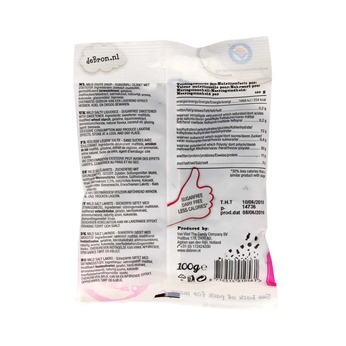 De Bron Muntendrop/liquorice coins suikervrij