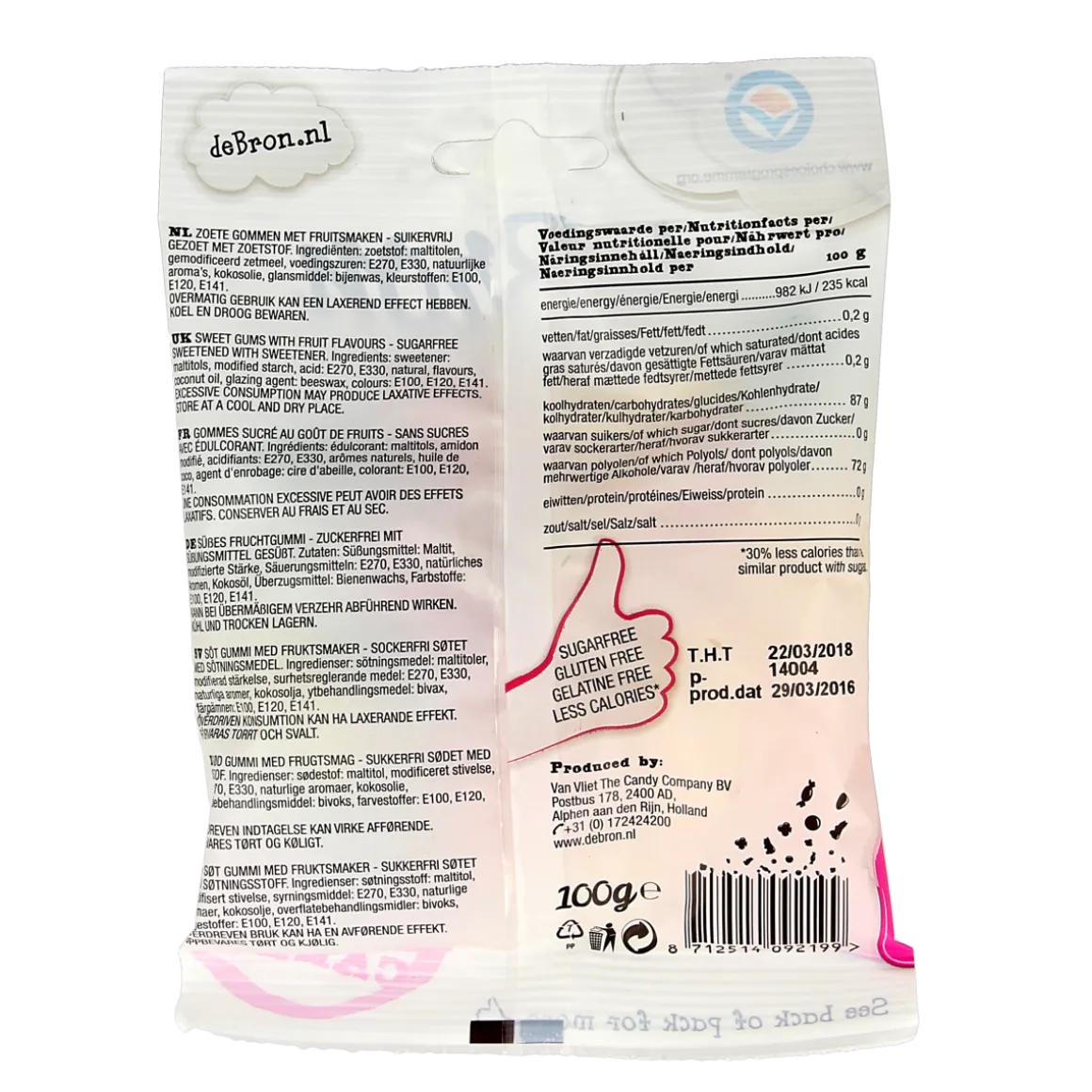 De Bron Winegums English suikervrij