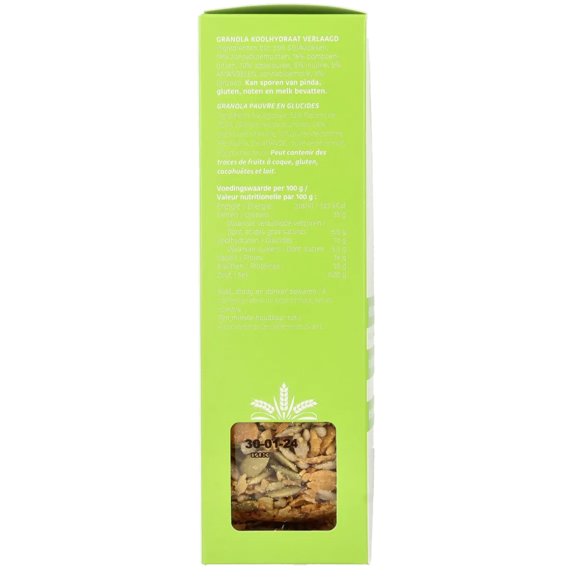 De Halm Granola koolhydraat verlaagd bio