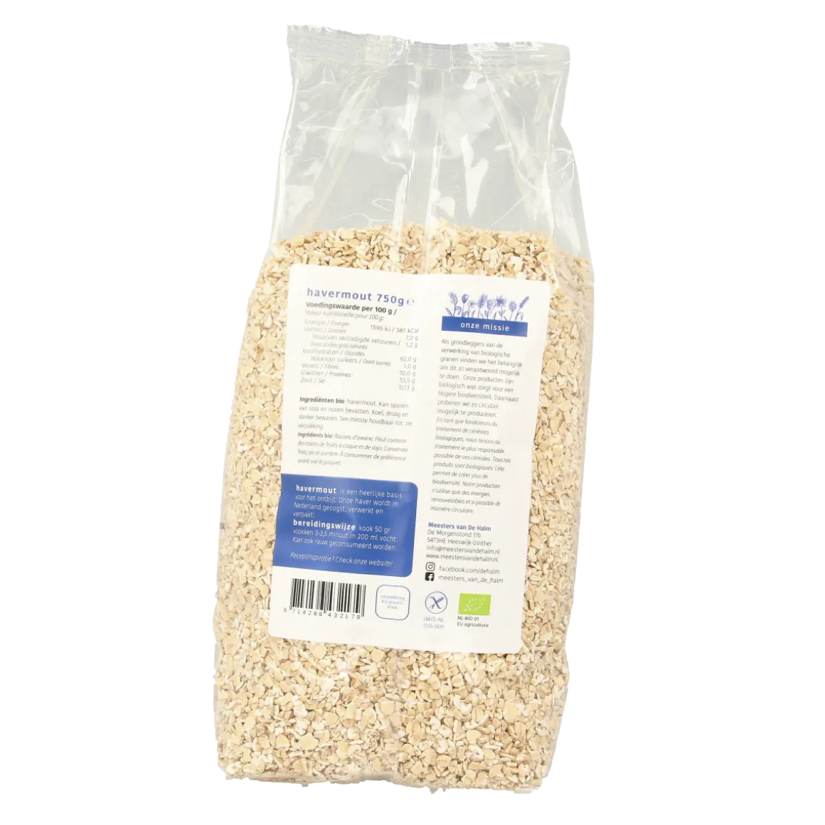 De Halm Havermout glutenvrij bio