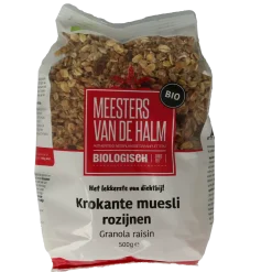 De Halm Krokante muesli rozijn bio