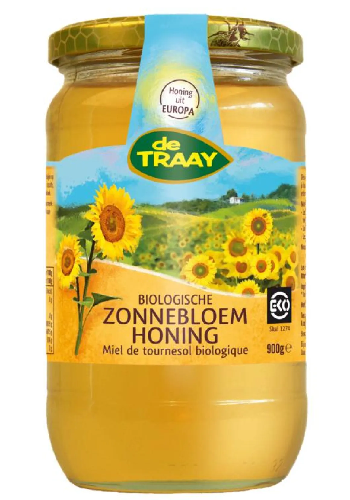 de Traay Zonnebloemhoning creme bio