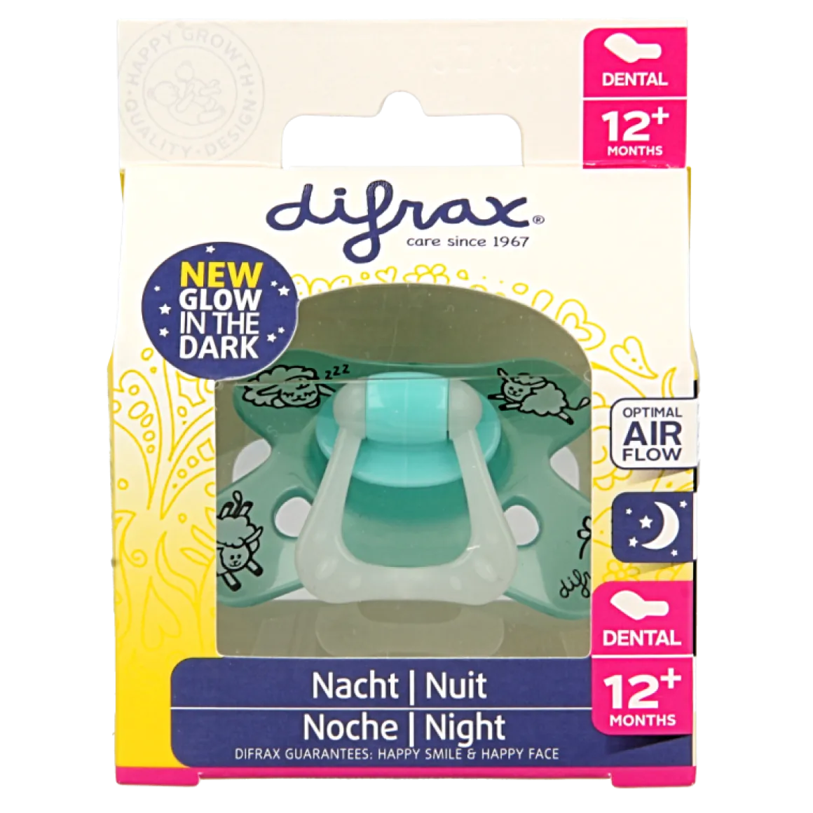 Difrax Fopspeen dental 12+ maanden glow in the dark