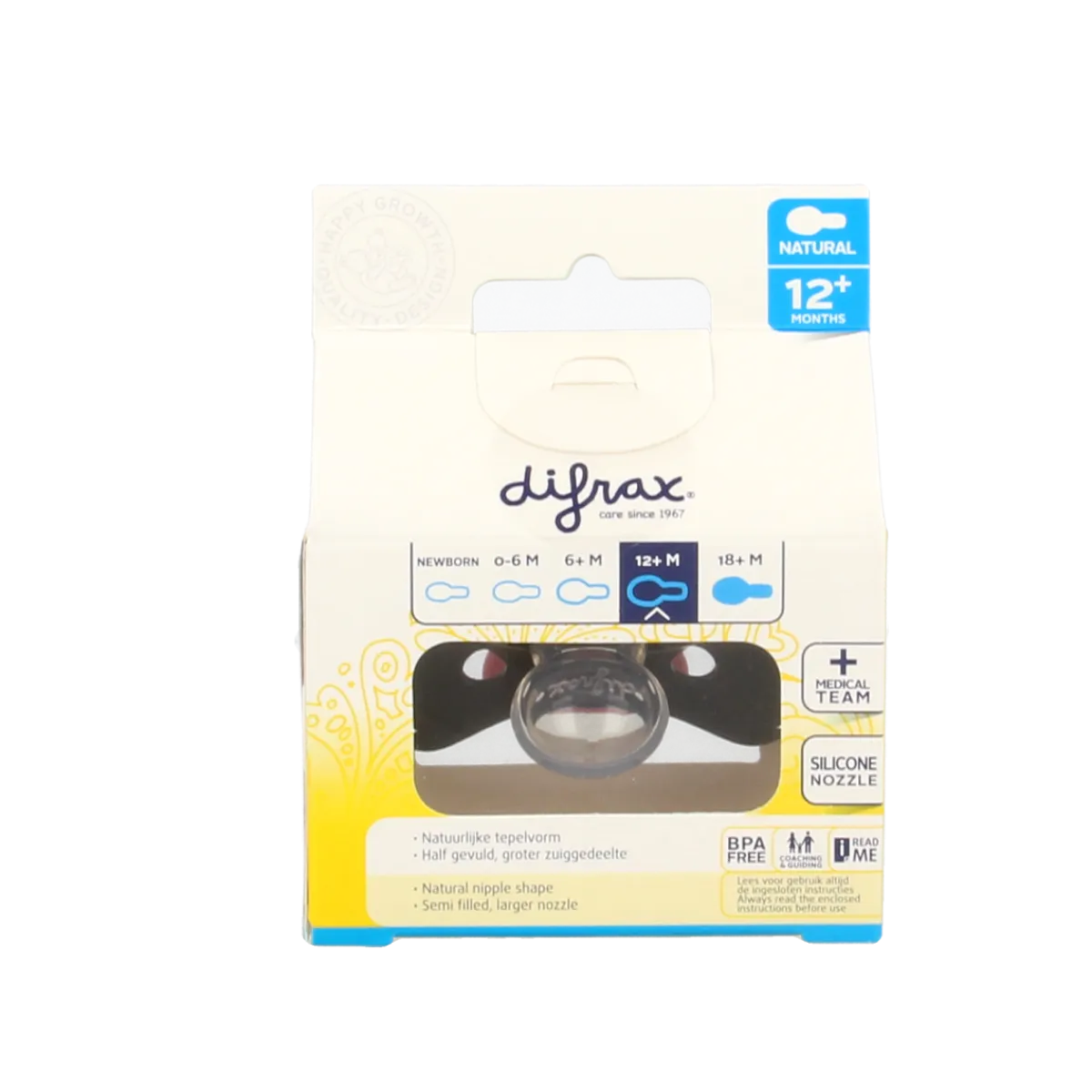 New Difrax Fopspeen natural 12+ maanden