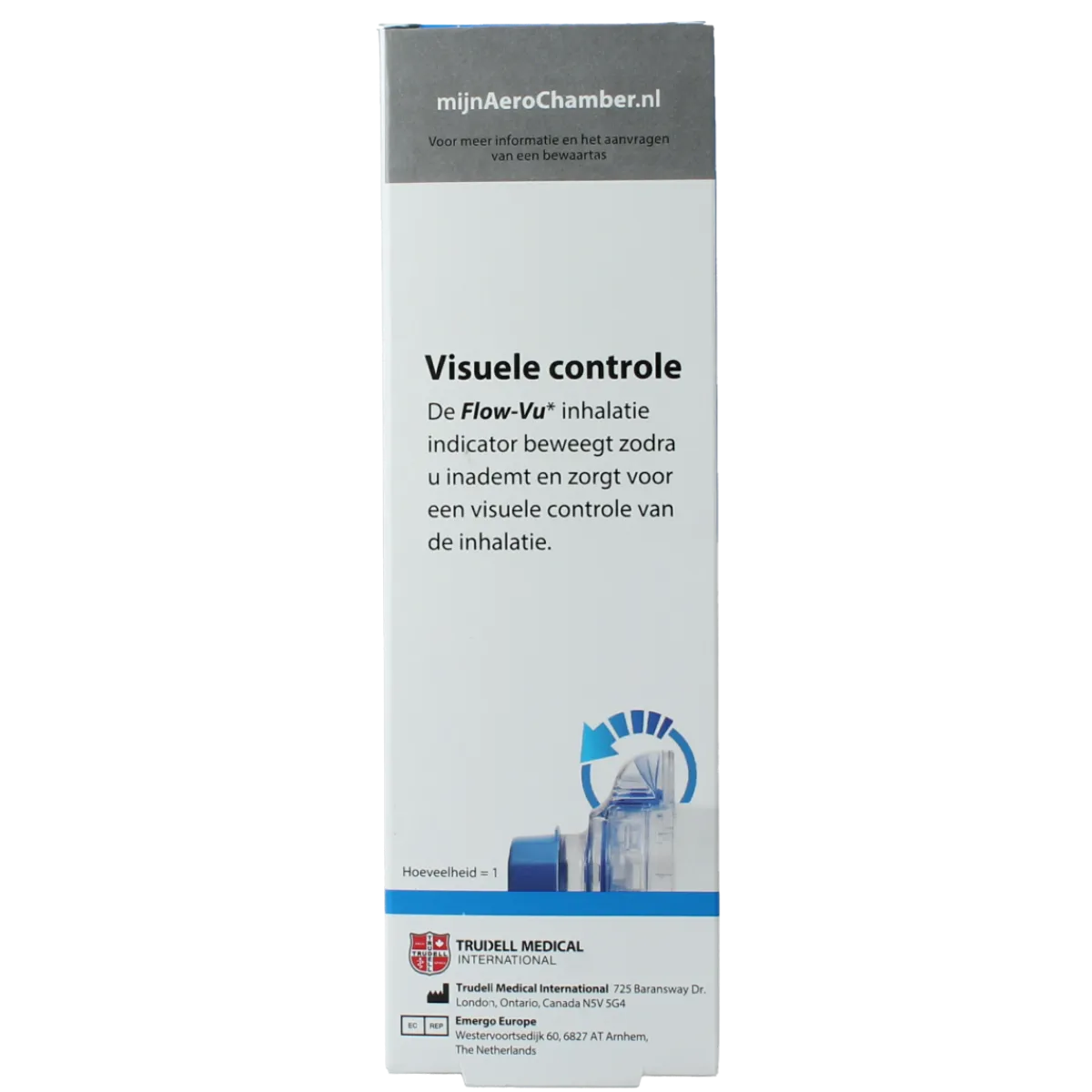 Online Diversen Aerochamber + flow VU mondstuk blauw