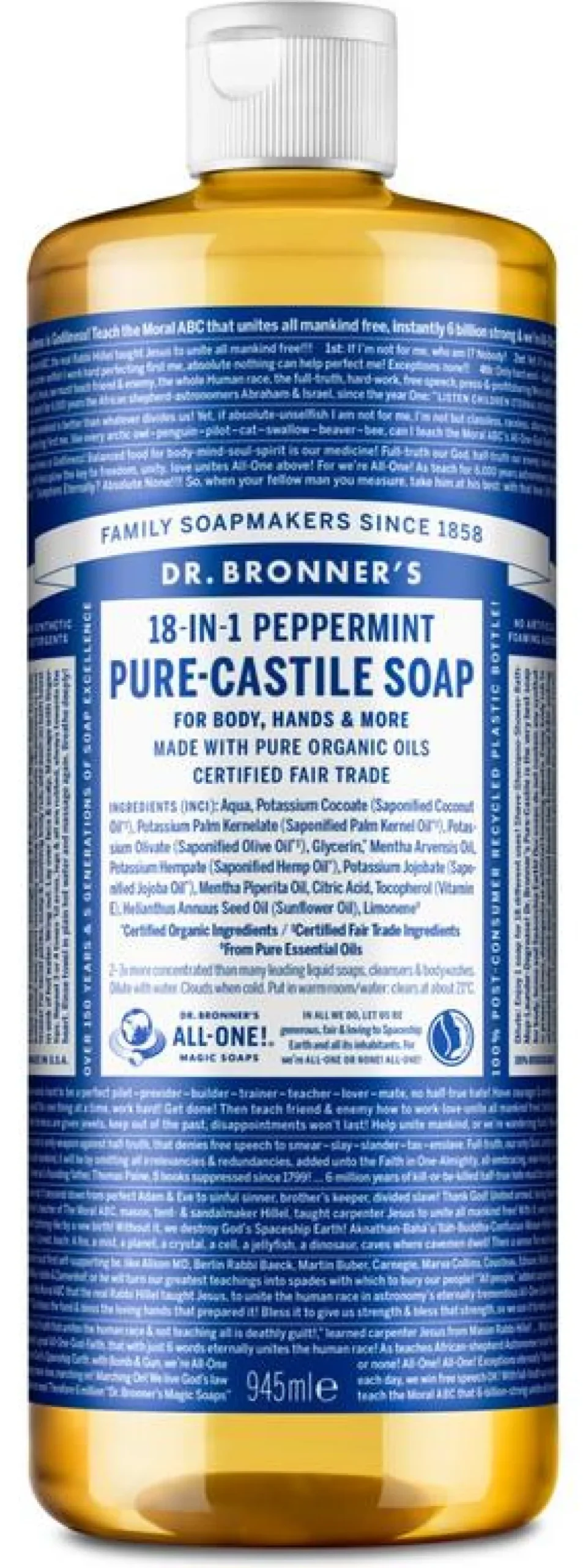 Dr Bronners Liquid soap pepermunt