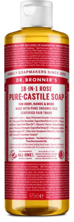 Hot Dr Bronners Liquid soap roos