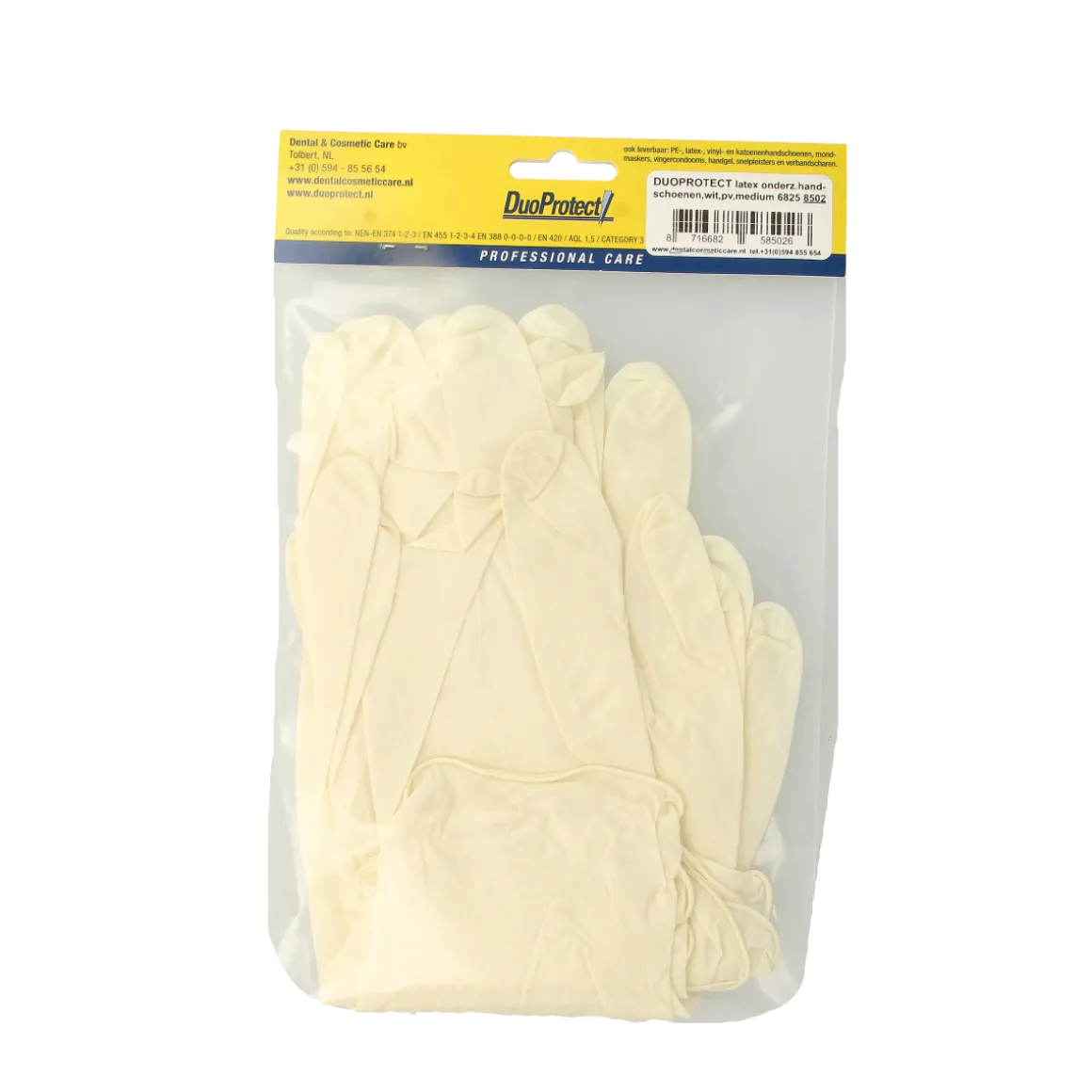 Duoprotect Handschoen latex poedervrij medium