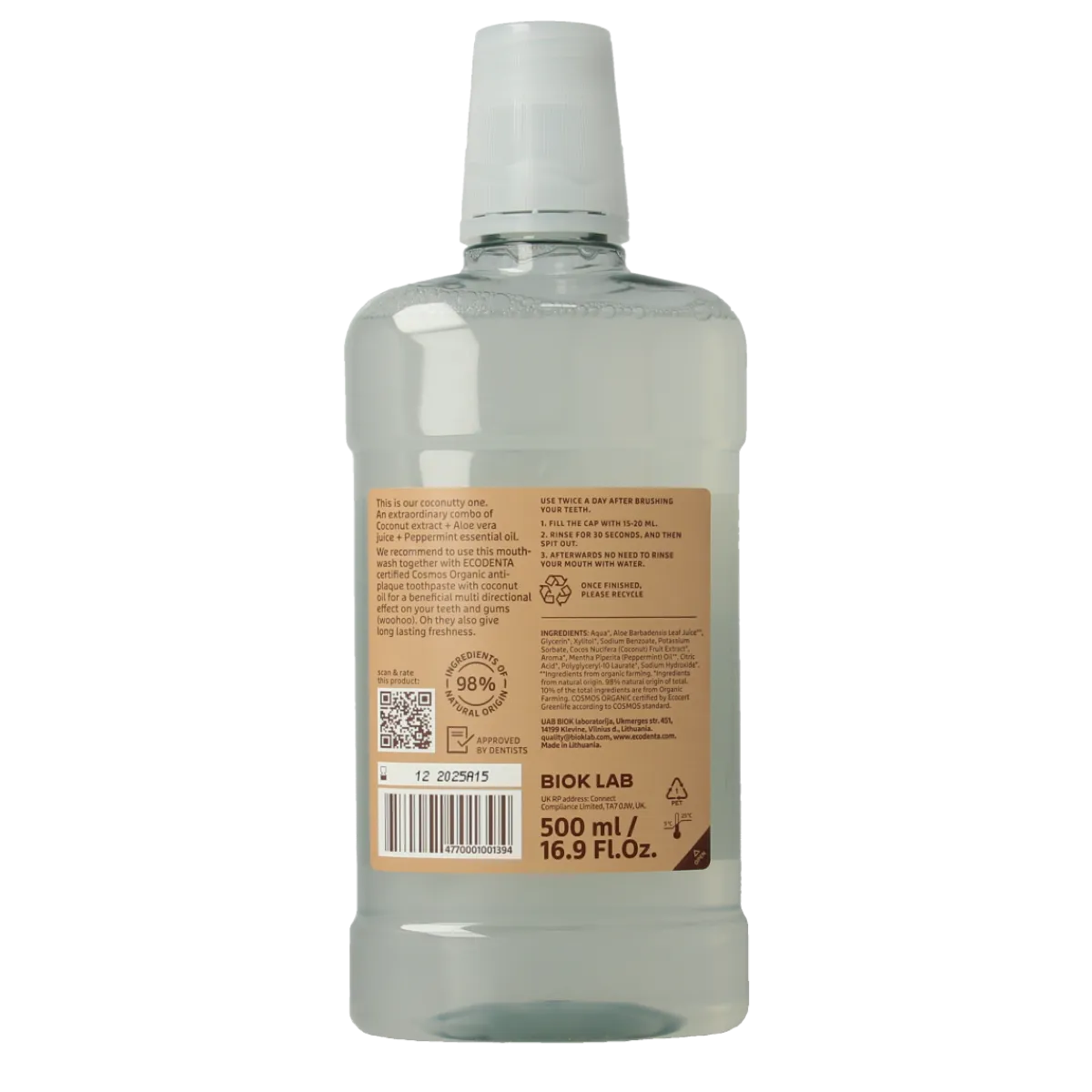 Online Ecodenta Mondwater munt kokos