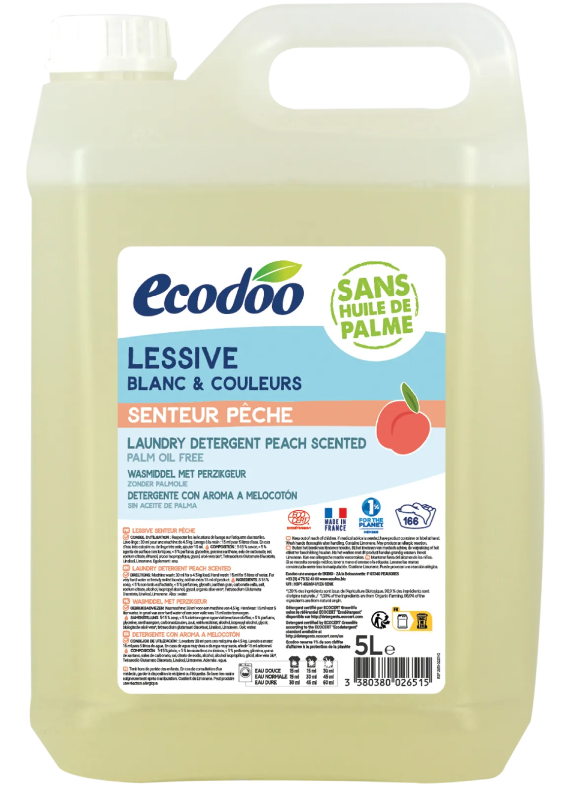 Ecodoo Wasmiddel geconcentreerd perzik bio