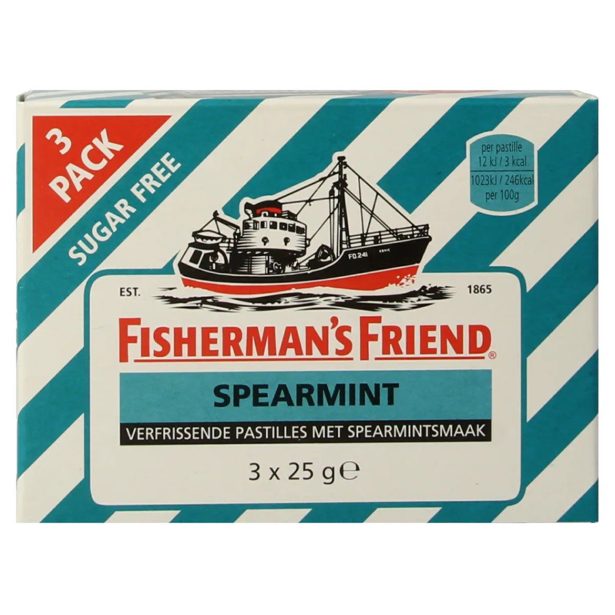 Online Fisherman's Friend Spearmint suikervrij 3-pack