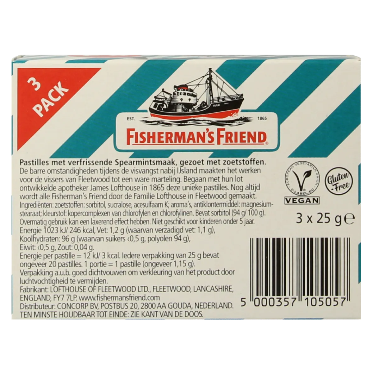 Online Fisherman's Friend Spearmint suikervrij 3-pack